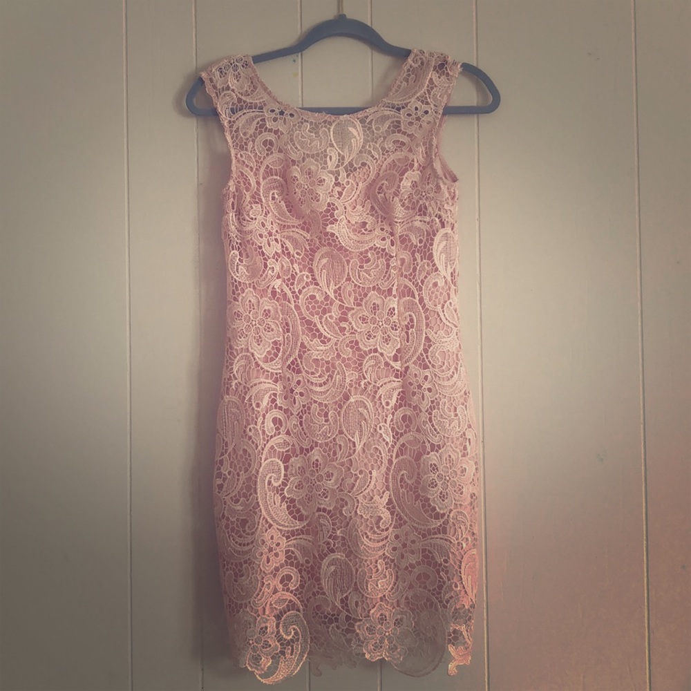 Dina Be pastel pink lace dress
